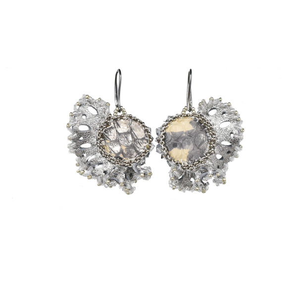 Talia Earrings Marble Silver