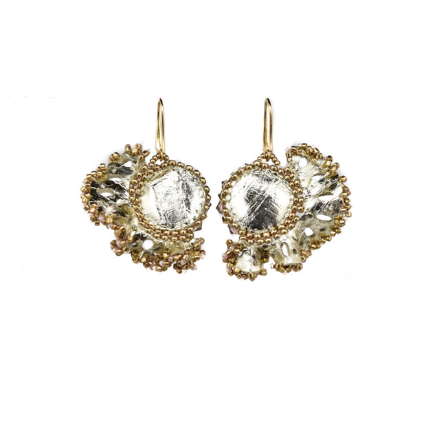 Talia Earrings Gold & Crystal Rose