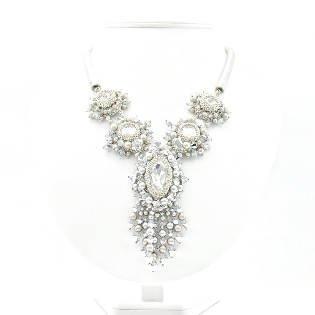 Ava Crystal Necklace Silver